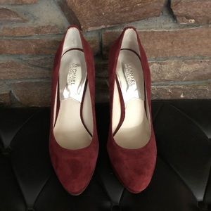 Maroon Michael Kors platform heels